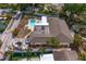 Aerial view of home with large backyard, pool and patio, fencing and well maintained landscaping at 843 37Th Ne Ave, St Petersburg, FL 33704