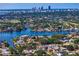 Beautiful aerial view of waterfront homes with a skyline in the background at 843 37Th Ne Ave, St Petersburg, FL 33704