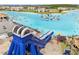 A view from the top of a tall waterslide in a community's crystal lagoon at 8946 Ivy Stark Blvd, Wesley Chapel, FL 33545