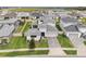 Aerial view of a well-maintained home, showcasing its landscaped surroundings at 8946 Ivy Stark Blvd, Wesley Chapel, FL 33545