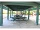 Pavilion with green picnic tables and posts offering shade and shelter at 10906 Kenbrook Dr, Riverview, FL 33578