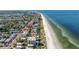 Beautiful aerial view showcases beachfront property on the Gulf Coast next to a beautiful beach at 1206 Gulf Blvd # C, Indian Rocks Beach, FL 33785