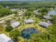 Community aerial view showing pond with lush landscaping and convenient parking for residents at 1400 Pine Glen Ln # B2, Tarpon Springs, FL 34688