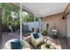 Covered outdoor patio with comfortable seating and views of the backyard at 1700 Azalea Ct # B, Oldsmar, FL 34677