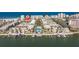 Aerial view of waterfront condo community, pool, and boat docks at 19417 Gulf Blvd # E217, Indian Shores, FL 33785