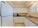 Efficient kitchen with white cabinetry, granite countertops and stainless sink at 19417 Gulf Blvd # E217, Indian Shores, FL 33785