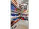 Organized pantry with wire shelving provides ample storage for food and household items at 19505 Morden Blush Dr, Lutz, FL 33558