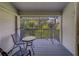 Relaxing screened patio with comfortable seating, table and view of trees at 39650 Us Highway 19 N # 743, Tarpon Springs, FL 34689