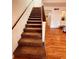 Carpeted staircase leading to the upper level, offering a glimpse of the home's layout and design at 5407 Sweetwater Terrace Cir # 5407, Tampa, FL 33634