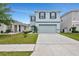 Lovely two-story house featuring a well-manicured lawn and inviting curb appeal at 6648 Seaway Dr, Brooksville, FL 34604