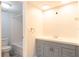 Updated bathroom featuring a tub, shower and single sink vanity with chrome fixtures at 782 Village Lake N Ter # 102, St Petersburg, FL 33716
