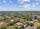 Panoramic aerial view of the neighborhood showcasing mature trees, blue skies and surrounding residential area at 9611 125Th N St, Seminole, FL 33772