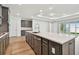 Kitchen features a stainless steel dishwasher, ample cabinetry and counterspace, and large center island at 13631 Sunlight Meadow Dr, Riverview, FL 33578