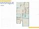 Detailed floor plan illustrating the layout of the Mystique model home with multiple rooms and features at 2528 Charter Oak Dr, North Port, FL 34289