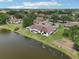 Aerial view of property featuring lakefront backyard at 2602 Novack Ct, Sun City Center, FL 33573