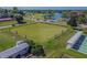 Aerial view of the community's lawn bowling court at 2602 Novack Ct, Sun City Center, FL 33573