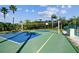 Pickleball court in the community with volleyball net and lush landscaping at 2602 Novack Ct, Sun City Center, FL 33573