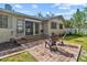 Charming backyard patio with two chairs, lush grass, and a sliding door to the home at 300 22Nd S Ave, St Petersburg, FL 33705
