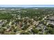 Overhead shot of a community with mature trees, sidewalks, and varied home styles at 3600 Magnolia Ridge Cir # 1221-G, Palm Harbor, FL 34684