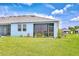 Well-maintained backyard with screened-in porch and a lush green lawn, perfect for outdoor living at 3765 Maxwell Park Dr, Sun City Center, FL 33573