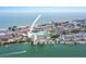 Aerial view of a resort with a waterpark, boat slips, and Gulf view at 399 2Nd St # 313, Indian Rocks Beach, FL 33785