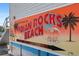 Welcome to Indian Rocks Beach mural featuring beach cottages, motels, and Crabby Bill's with palm tree accents at 399 C 2Nd St # 313, Indian Rocks Beach, FL 33785
