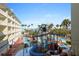 View of the waterpark from the hotel rooms, featuring slides and pools for Gathering fun at 399 C 2Nd St # 313, Indian Rocks Beach, FL 33785