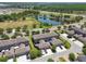 Aerial view of townhomes nestled in a landscaped community at 4183 Ballantrae Blvd, Land O Lakes, FL 34638