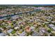 Panoramic aerial shot shows the property, neighborhood, and canals surrounding it at 4340 50Th S Ter, St Petersburg, FL 33711