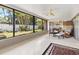 Relaxing sunroom with large windows offering backyard views and comfortable seating arrangements at 4340 50Th S Ter, St Petersburg, FL 33711