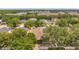 An aerial view showcases a charming neighborhood with well-maintained homes and lush greenery at 4500 Fieldview Cir, Wesley Chapel, FL 33545