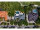 Aerial view of home with pool, manicured landscaping, and surrounding neighborhood at 6352 W Maclaurin Dr, Tampa, FL 33647