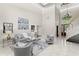 Elegant foyer with a grand staircase, high ceilings, and marble flooring at 6352 W Maclaurin Dr, Tampa, FL 33647
