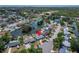 Aerial view of waterfront homes on canals with direct access to the bay and ocean in Bay Crest Park at 8702 Driftwood Dr, Tampa, FL 33615