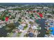 Aerial view of the Bay Crest Park neighborhood, highlighting the boat ramp access point at 8702 Driftwood Dr, Tampa, FL 33615