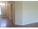 Entryway and hallway featuring wood-look floors and a view of the front door at 13231 Cherry Bark Cir, Riverview, FL 33579
