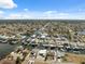 A landscape aerial view showing canals running through the neighborhood at 13810 Malcolm Ave, Hudson, FL 34667