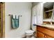Bathroom with marble vanity and marble shower at 2547 Stony Brook Ln, Clearwater, FL 33761
