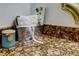 Close up of a bathroom vanity with a decorative stone counter at 2547 Stony Brook Ln, Clearwater, FL 33761