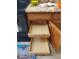 The kitchen features custom wood drawers, perfect for accessible storage at 2547 Stony Brook Ln, Clearwater, FL 33761
