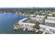 Aerial view of waterfront properties with private boat docks, showcasing access to the water at 5003 Starfish Dr Se # B, St Petersburg, FL 33705