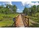 Private community dock extending over a tranquil lake, accessible via a well-maintained wooden walkway at 6225 Scarlet Darter Way, Tampa, FL 33625