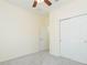 This bedroom has carpet flooring, closet and ceiling fan at 711 Parker Den Dr, Ruskin, FL 33570