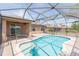 Sparkling pool in screened lanai with a tranquil backyard at 711 Parker Den Dr, Ruskin, FL 33570