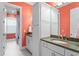 Well-appointed bathroom boasts modern fixtures, granite countertops, and a shower-tub combo for relaxation at 1008 S Armenia Ave # A, Tampa, FL 33629