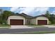 Charming single-story home featuring a symmetrical design with a two-car garage, landscaping, and neutral color palette at 12716 Lily Quartz Loop, Parrish, FL 34219