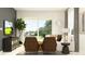 Stylish living room with modern decor, furniture, and large sliding glass door at 12716 Lily Quartz Loop, Parrish, FL 34219