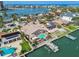 Home with backyard pool and dock on the water in a neighborhood close to ocean at 17 Bellevue Dr, Treasure Island, FL 33706