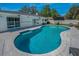 Backyard pool and patio, framed by lush greenery, offering a private oasis for relaxation and recreation at 1710 Hibiscus N Cir, Oldsmar, FL 34677