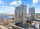Scenic aerial perspective of a modern high-rise condo overlooking the marina and ocean at 175 1St S St # 2603, St Petersburg, FL 33701